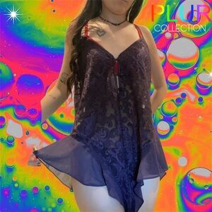 Vintage 1990s Gothic Lingerie Cacique Satin Floral Bodysuit